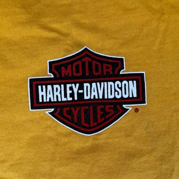Men’s Vintage Harley Davidson Motorcyles T-Shirt Yellow - Picture 5 of 9